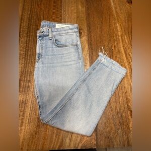 Rag & Bone Womens Slim Boyfriend Jeans Dre Low Rise Denim Copped Blue Size 26